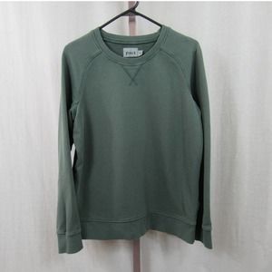 Pact Womens Medium Sage Green Blue Crewneck Sweatshirt Pullover